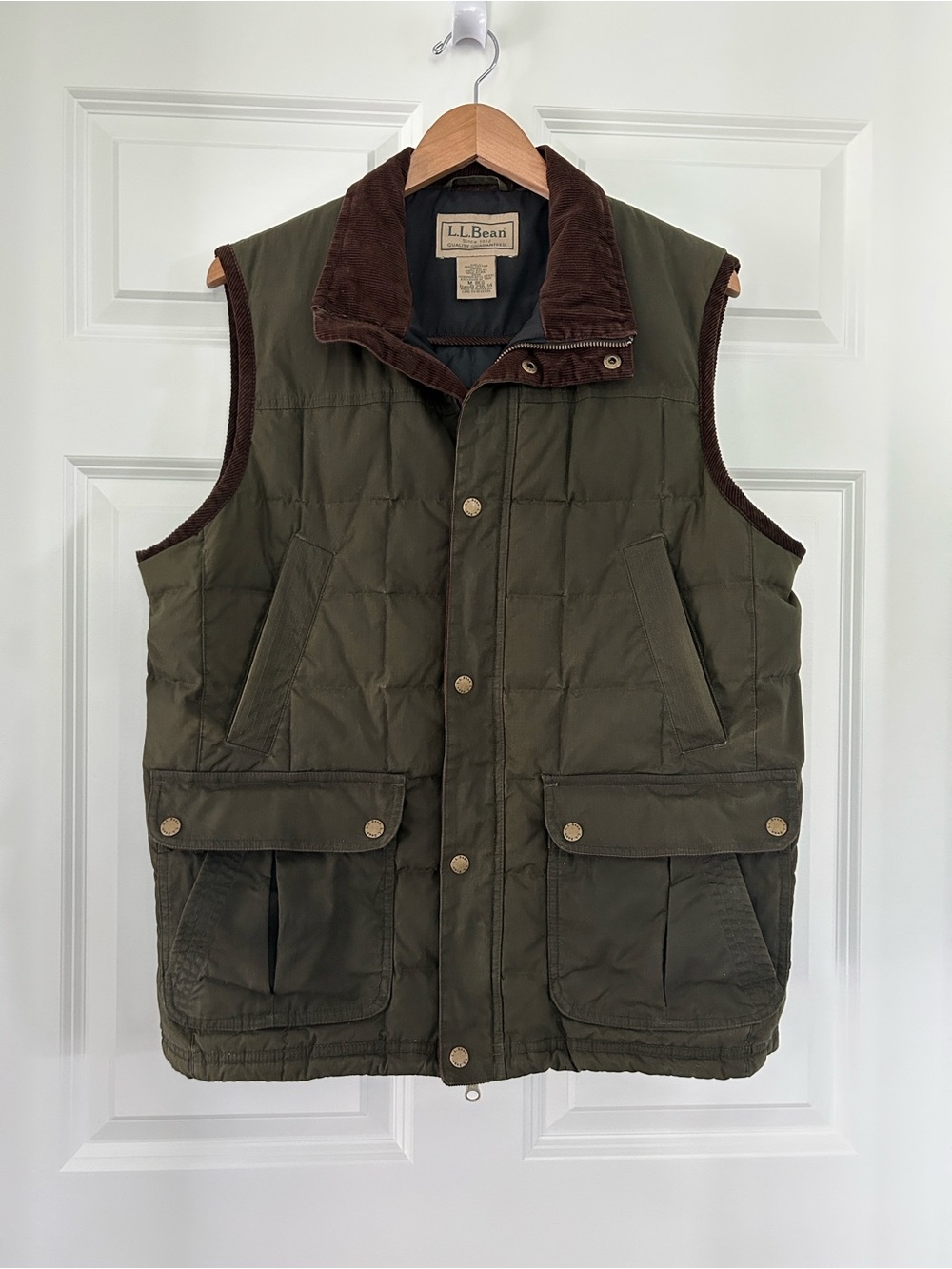 L.L. Bean Dark Green Upcountry Down Vest, Men’s size M